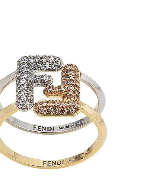 crystal detail pendant ring fendi|Crystals .